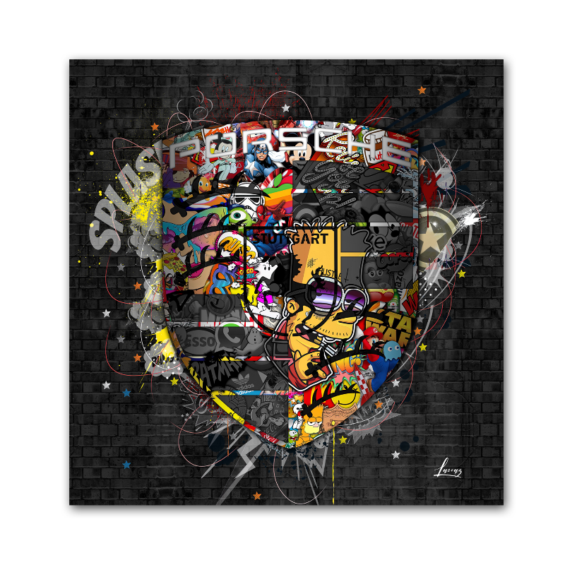 Tableaux Pop Art Ecusson Porsche Pop Art aux enchères sur wallart21